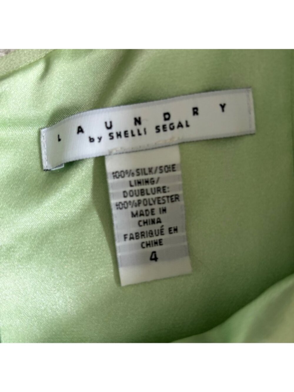 Laundry by Shelli Segal Silk Green Pleated Beaded Y2K Cocktail Dress - Picture 6 of 10